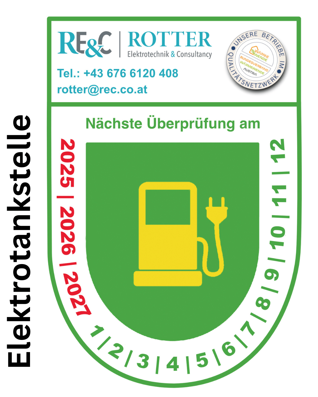 Elektrotankstelle-Plakette